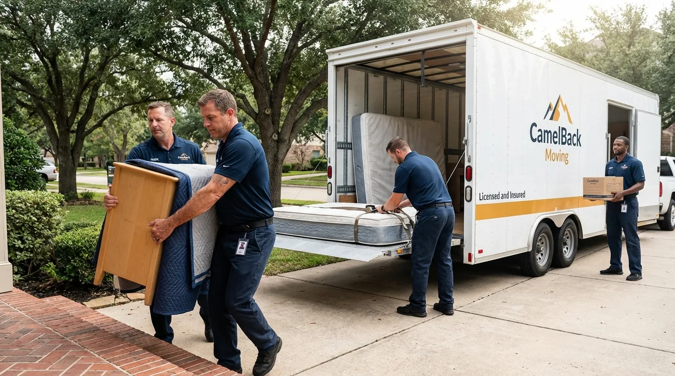 Crew loading residential truck for cross-state move from Seneca, SC